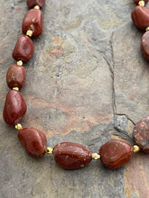 Load image into Gallery viewer, Red Jasper Asymmetrical stone necklace
