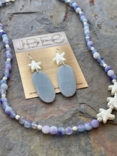Load image into Gallery viewer, Moonlit Jade and Angelite stone Jewelry Set with crystal starfish pearl beads
